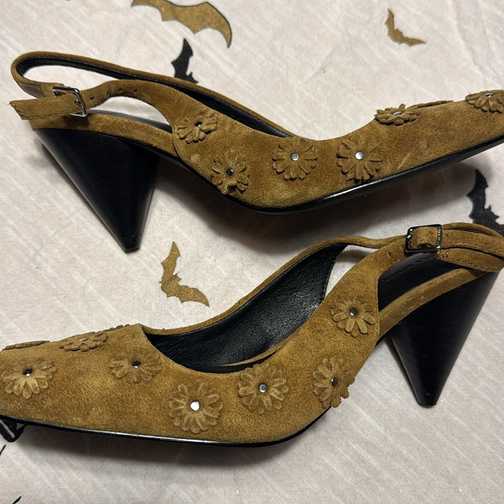 Rebecca Minkoff Suede Sling Back Heels size 6 - Picture 4 of 5